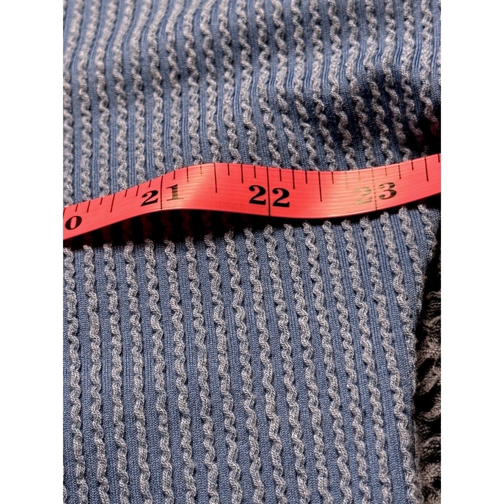 HEIMISH USA Blue Ribbed Knit V Neck Hoodie Tunic Top Plus Size 1XL Gorpcore - Picture 4 of 13